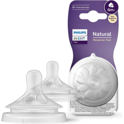 Avent Tétine Natural débit liquides épais 6m+