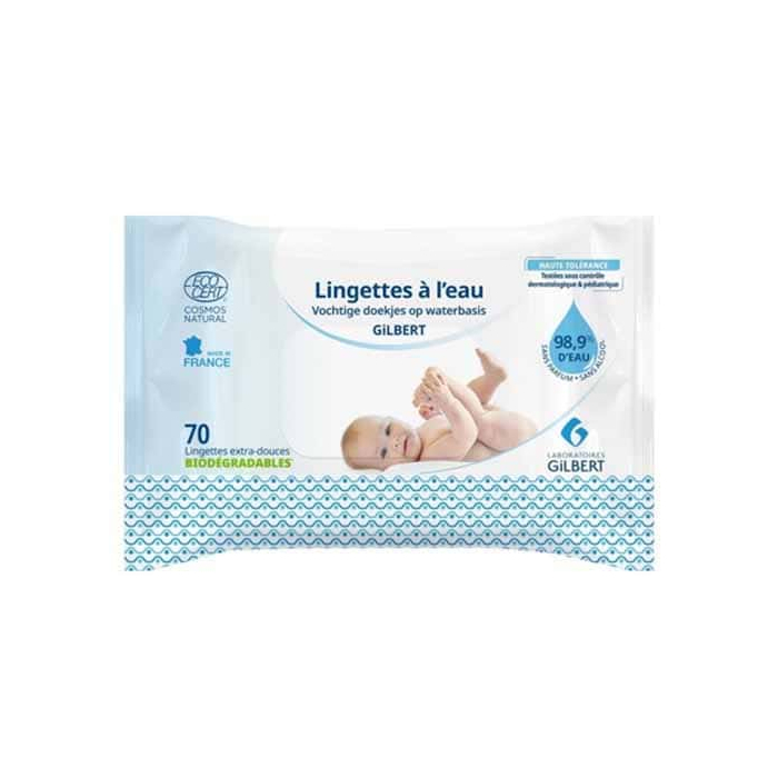 Gilbert Lingettes Bébé à l’Eau Biodégradables – 70 lingettes