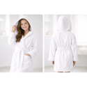 La petite étoile – Peignoir en velours à capuche (Blanc)