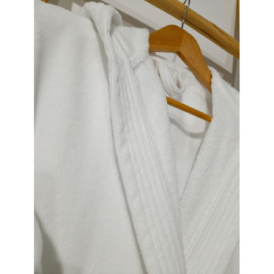 La petite étoile – Peignoir en velours à capuche (Blanc)