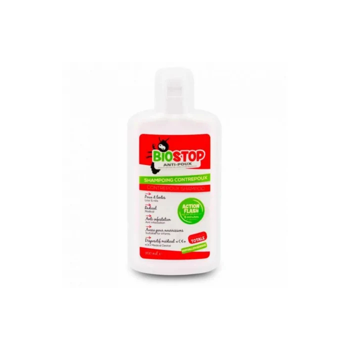 Biostop contre poux shampooing action flash 5min 100ml